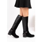 Fox Shoes E726203402 Siyah Yılan Kadın Çizme
