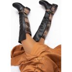 Fox Shoes E726561809 Siyah Vizon Yılan Kadın Çizme