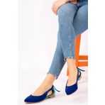 Fox Shoes H726324002 Saks Mavi Su Yeşili Kadın Babet