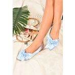Fox Shoes H726809004 Kadın Saks Mavi Kumaş Babet