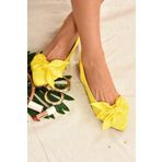 Fox Shoes H726809004 Kadın Sarı Kumaş Babet