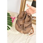 Fox Shoes H777786002 Kahverengi Kadın Süet Sandalet