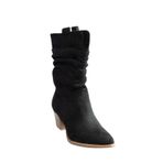 Fox Shoes J404040002 Siyah Süet Kadın Bot
