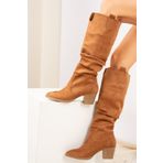 Fox Shoes J404040102 Taba Süet Kadın Çizme