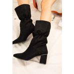 Fox Shoes J518016602 Siyah Süet Kadın Bot