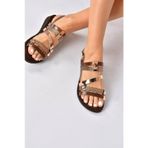 Fox Shoes K374680103 Taba/Bronz Hakiki Deri Kadın Sandalet