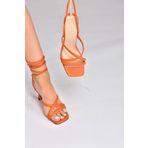 Fox Shoes K404070209 Turuncu Bilek Bağlamalı Topuklu Ayakkabı