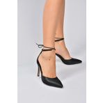 Fox Shoes K404810209 Siyah Sivri Burun Kadın Topuklu Ayakkabı