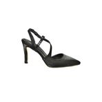 Fox Shoes K404910804 Siyah Saten Kumaş Sivri Burun Kadın Topuklu Ayakkabı