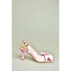 Fox Shoes K749384904 Pembe Kumaş Kurdele Detaylı Topuklu Ayakkabı
