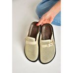 Fox Shoes Kadın Bej File Önü Kapalı Terlik, 36, Y2505050, Bej-File