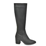 Fox Shoes L251081602 Siyah Süet Kalın Topuklu Kadın Çizme