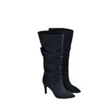 Fox Shoes L404868002 Siyah Süet İnce Topuklu Kadın Çizme