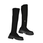 Fox Shoes L670125302 Siyah Streç Dizüstü Esnek Süet Kadın Çizme