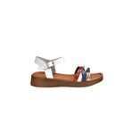 fox SHOES Lacivert/beyaz/kırmızı Hakiki Deri Günlük Kadın Sandalet M291030503, Lacivert/Beyaz/Kırmızı-Hakiki Deri, 37