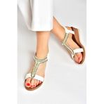 Fox Shoes M258311009 Beyaz Taşlı Günlük Kadın Sandalet