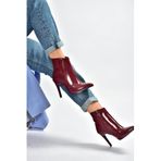 fox SHOES N372524408 Bordo Rugan İnce Topuklu Kadın Bot, Bordo-Rugan, 38