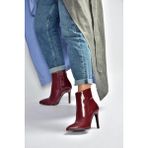 Fox Shoes N372524408 Bordo Rugan Ince Topuklu Kadın Bot