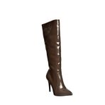 Fox Shoes N372530108 Kahverengi Rugan İnce Topuklu Sivri Burun Kadın Çizme