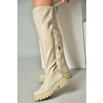 Fox Shoes N404002009 Ten Suni Deri Kalın Tabanlı Dizüstü Kadın Çizme
