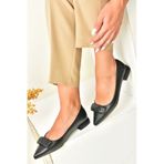 Fox Shoes N820021509 Siyah Alçak Topuklu Kadın Günlük Ayakkabı