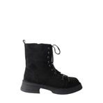 Fox Shoes N820960002 Siyah Süet Bağcıklı Kadın Bot