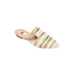 fox SHOES P820031417 Bej/Vizon Hasır Taş Detaylı Kadın Terlik, Bej/Vizon-Hasir, 37