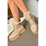 fox SHOES R250008009 Ten Kalın Tabanlı Kadın Postal Bot, Ten-Suni Deri, 39