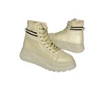 fox SHOES R250660009 Bej Kalın Tabanlı Kadın Bot, Bej-Suni Deri, 38