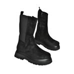 fox SHOES R267043102 Siyah Süet Streç Kalın Tabanlı Kadın Bot, Siyah-Süet, 37