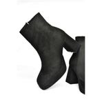 fox SHOES R282230202 Siyah Süet Kalın Topuklu Kadın Bot, Siyah-Süet, 37