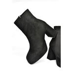 fox SHOES R282230202 Siyah Süet Kalın Topuklu Kadın Bot, Siyah-Süet, 39