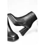 fox SHOES R282230209 Siyah Kalın Topuklu Kadın Bot, Siyah-Suni Deri, 39
