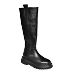 Fox Shoes R312401309 Siyah Suni Deri Kalın Tabanlı Kadın Çizme