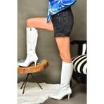 Fox Shoes R372453009 Beyaz Suni Deri İnce Topuklu Kadın Çizme