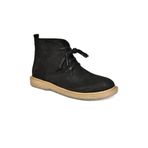 fox SHOES R374923202 Siyah Süet Alçak Taban Klasik Kadın Bot, Siyah-Süet, 39