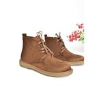 fox SHOES R374923202 Taba Süet Alçak Taban Klasik Kadın Bot, Taba-Süet, 37