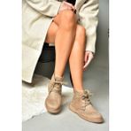 Fox Shoes R374923202 Vizon Süet Alçak Taban Klasik Kadın Bot