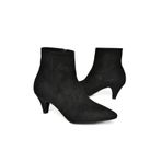 fox SHOES R404710002 Siyah Süet Alçak Topuklu Kadın Bot, Siyah-Süet, 36