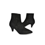 fox SHOES R404710002 Siyah Süet Alçak Topuklu Kadın Bot, Siyah-Süet, 38
