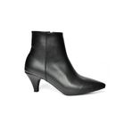 fox SHOES R404710009 Siyah Alçak Topuklu Kadın Bot, Siyah-Suni Deri, 36