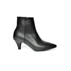 fox SHOES R404710009 Siyah Alçak Topuklu Kadın Bot, Siyah-Suni Deri, 40