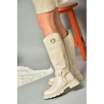 Fox Shoes R518296309 Bej Fermuarlı Kadın Çizme