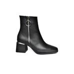 fox SHOES R524500309 Siyah Kalın Topuklu Kadın Bot, Siyah-Suni Deri, 39