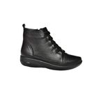fox SHOES R555001003 Siyah Hakiki Deri Comfort Ortopedik Taban Kadın Bot, Siyah-Hakiki Deri, 37