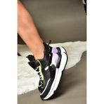 Fox Shoes R973116004 Siyah/lila Kalın Tabanlı Spor Ayakkabı Sneakers - Siyah - Lila