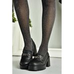 Fox Shoes R9960560 09 Siyah Kalın Topuklu Kadın Ayakkabı