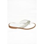 fox SHOES S250050109 Beyaz Taşlı Parmak Arası Kadın Terlik, Beyaz-Suni Deri, 38