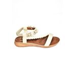 fox SHOES S258013409 Bej Alçak Tabanlı Kadın Sandalet, Bej-Suni Deri, 36