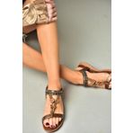 Fox Shoes S258015209 Bakır Alçak Tabanlı Kadın Sandalet